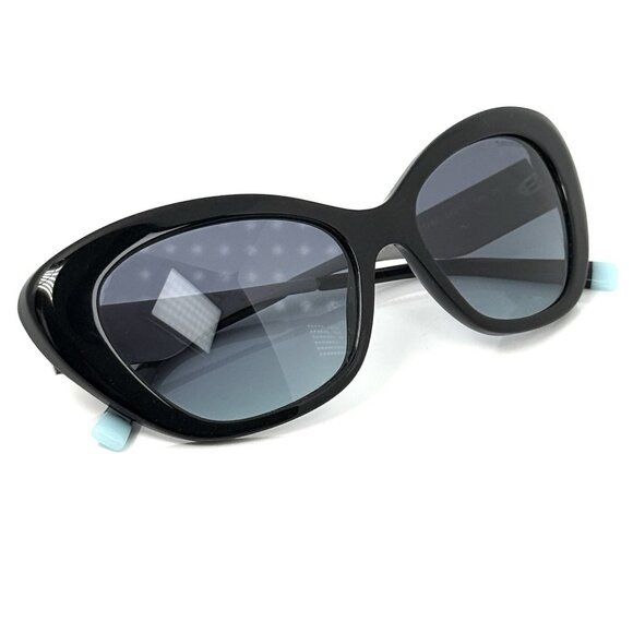 Tiffany & Co Sunglasses Silver Diamond Point Cats Eye Black Blue TF4158 8001/9S main image 7